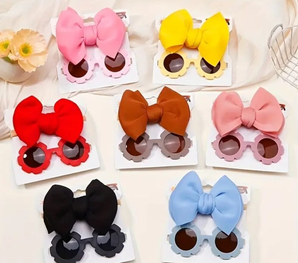 Shein baby headband with glasses set - Image 1