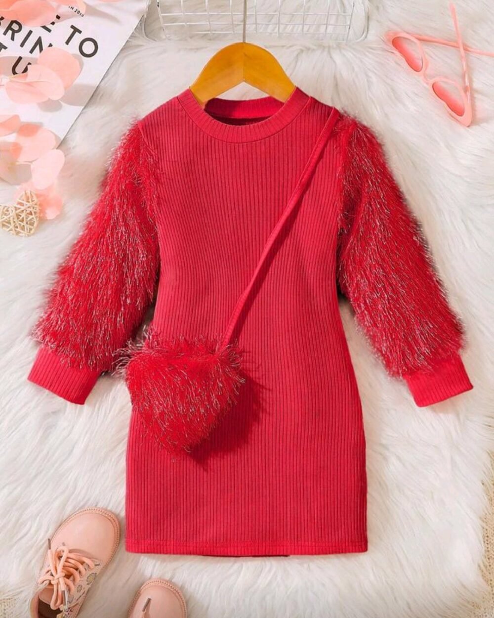 Shein kids girls beautiful warm winter dress
size5-6
6-7 - Image 1