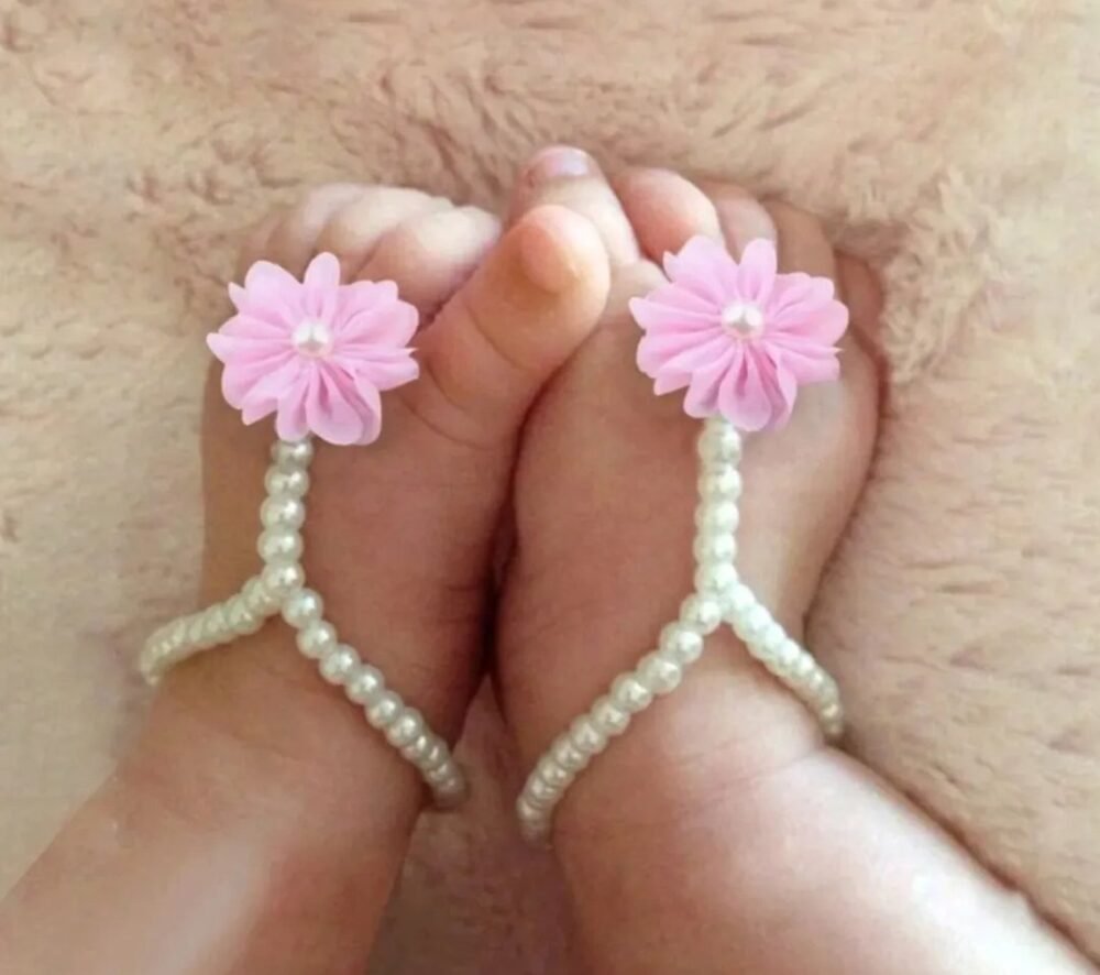 shein imported baby barefoot  handmade pearl - Image 1