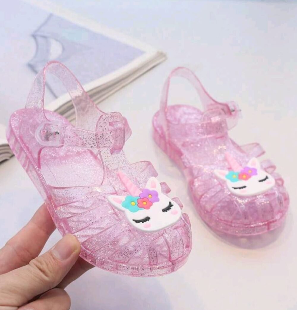 SHEIN BABY GIRL GLITTERY  UNICORN JELLY SANDEL SIZE EU25 - Image 1