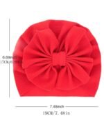 Solid Color Beanie Hats For Babies, Infants Bowknot Turban Head Wrap cap - Image 2