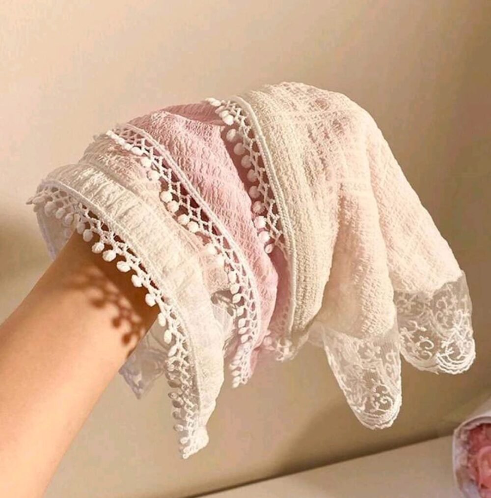 Kids girls Colorful Plaid Headbands, Lace Trim Bandanas, Versatile Hair Accessories headwraps - Image 1
