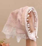 Kids girls Colorful Plaid Headbands, Lace Trim Bandanas, Versatile Hair Accessories headwraps - Image 2