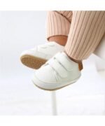Baby Boys Girls  unisexSneakers Anti-Slip Oxford Loafer Flats Infant Toddler PU Leather Soft Sole Baby Shoes 12-18 Months 3 White