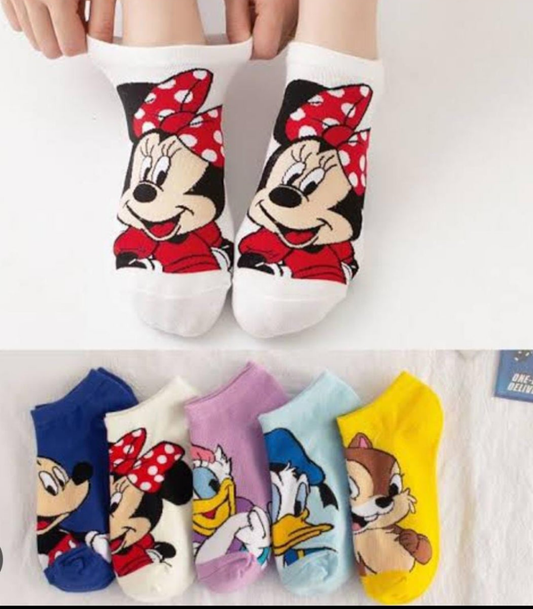 2026/07/1000073974.png 5 Pairs Disney Character Cartoon Kids Socks, Breathable Mid-Calf Socks Suitable For Toddlers, Students, Boys And Girls, Moisture-Wicking, Casual, Multi-Functional, Fashionable - Image 1