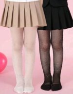 1pc Girls' Fashionable Rhinestone Fishnet Tights, Girls' Hollow Out Rhinestone Leggings, Suitable For Matching With JK Skirts, School Uniforms, Girls' Summer Leggings
