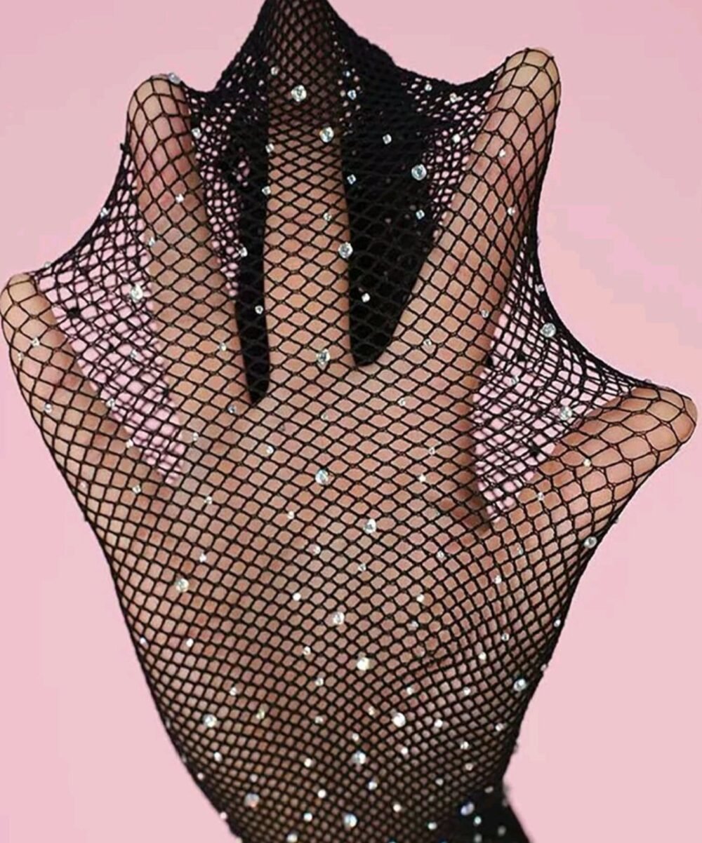 1pc Girls' Fashionable Rhinestone Fishnet Tights, Girls' Hollow Out Rhinestone Leggings, Suitable For Matching With JK Skirts, School Uniforms, Girls' Summer Leggings - Image 4