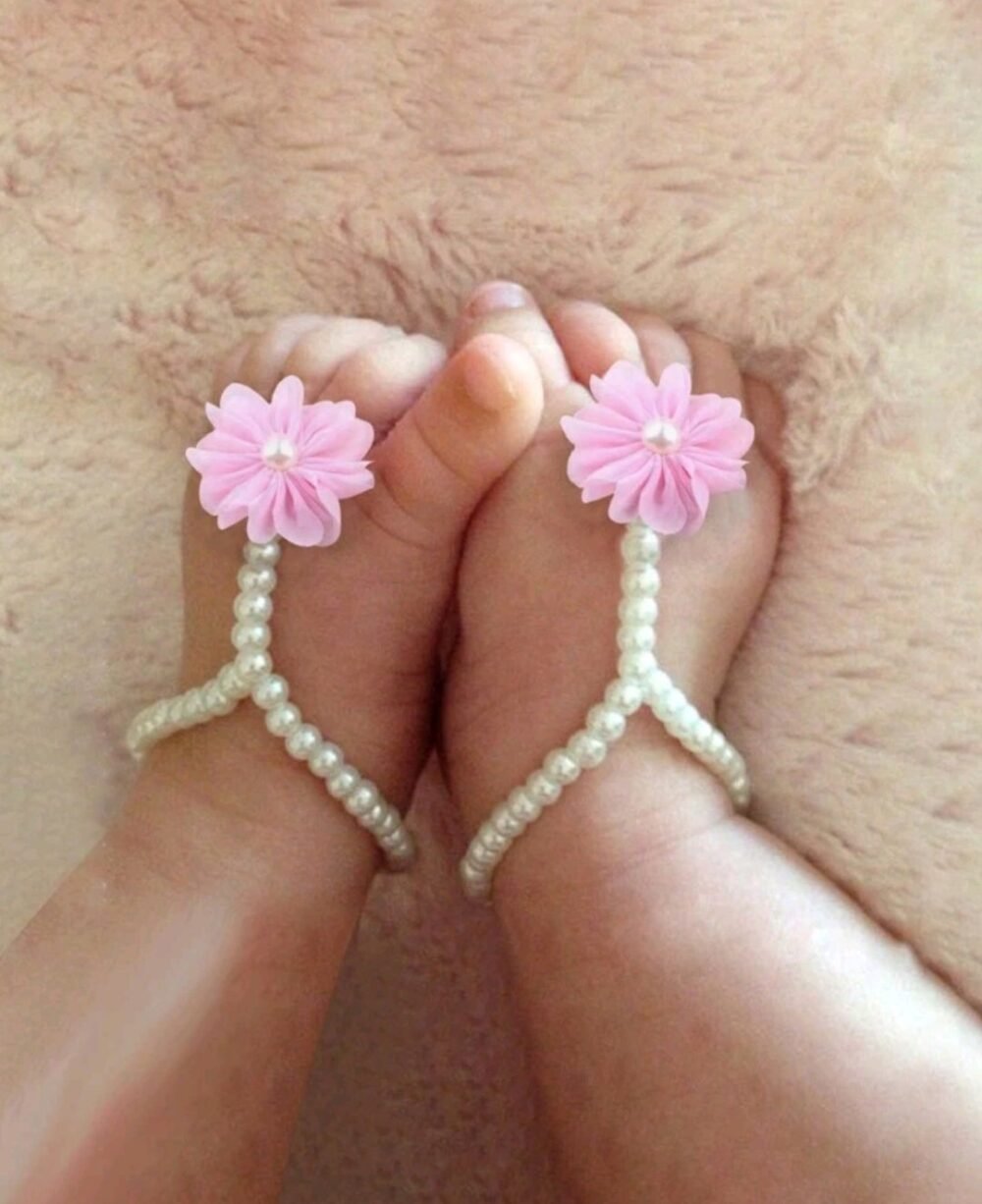 1pc Baby Faux Pearl Anklet As A Summer Photography Propbaby Shower Family Decor - Image 1