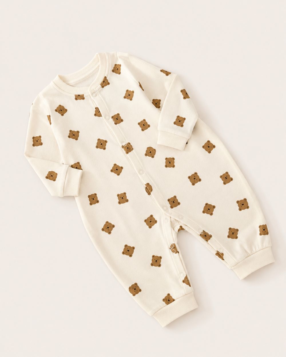 Soft, cozy & adorable teddy print romper, perfect for keeping your little one size 1-2 year - Image 1