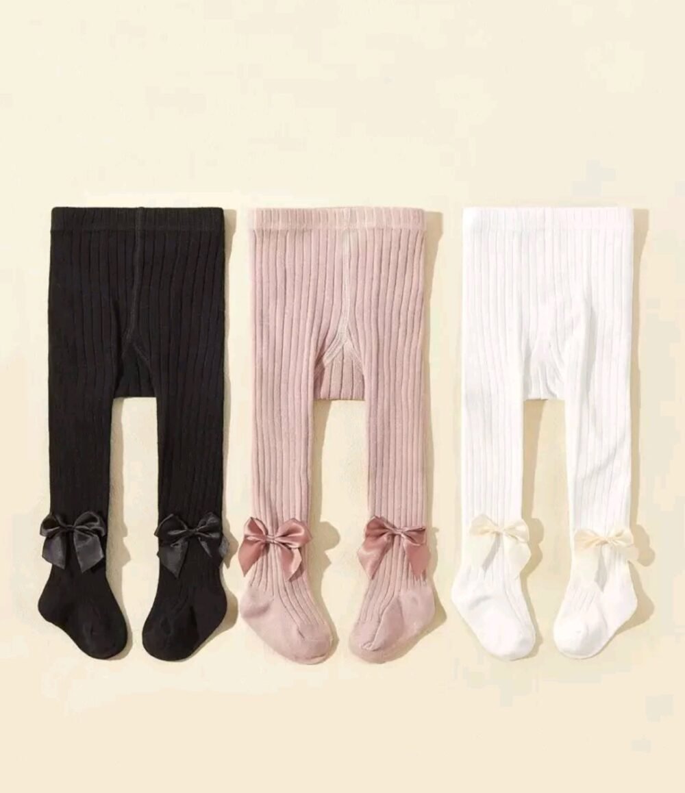 3 Pairs Girls Tight Leggings,  Knitted Thermal Pants, Girls Tights For Spring Autumn Winter - Image 1