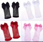 Baby Girls' Cute Bow Fishnet Socks, Elastic Breathable Mesh Mid-Calf Socks, Suitable For Summer - Image 2