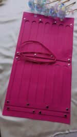 Hair Accessory Storage Rack, Felt Fabric Jewelry Organizer Bag, Headband & Hair Clip Hanging Rack
light pink &darkpink random colour - Image 2