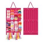 Hair Accessory Storage Rack, Felt Fabric Jewelry Organizer Bag, Headband & Hair Clip Hanging Rack
light pink &darkpink random colour