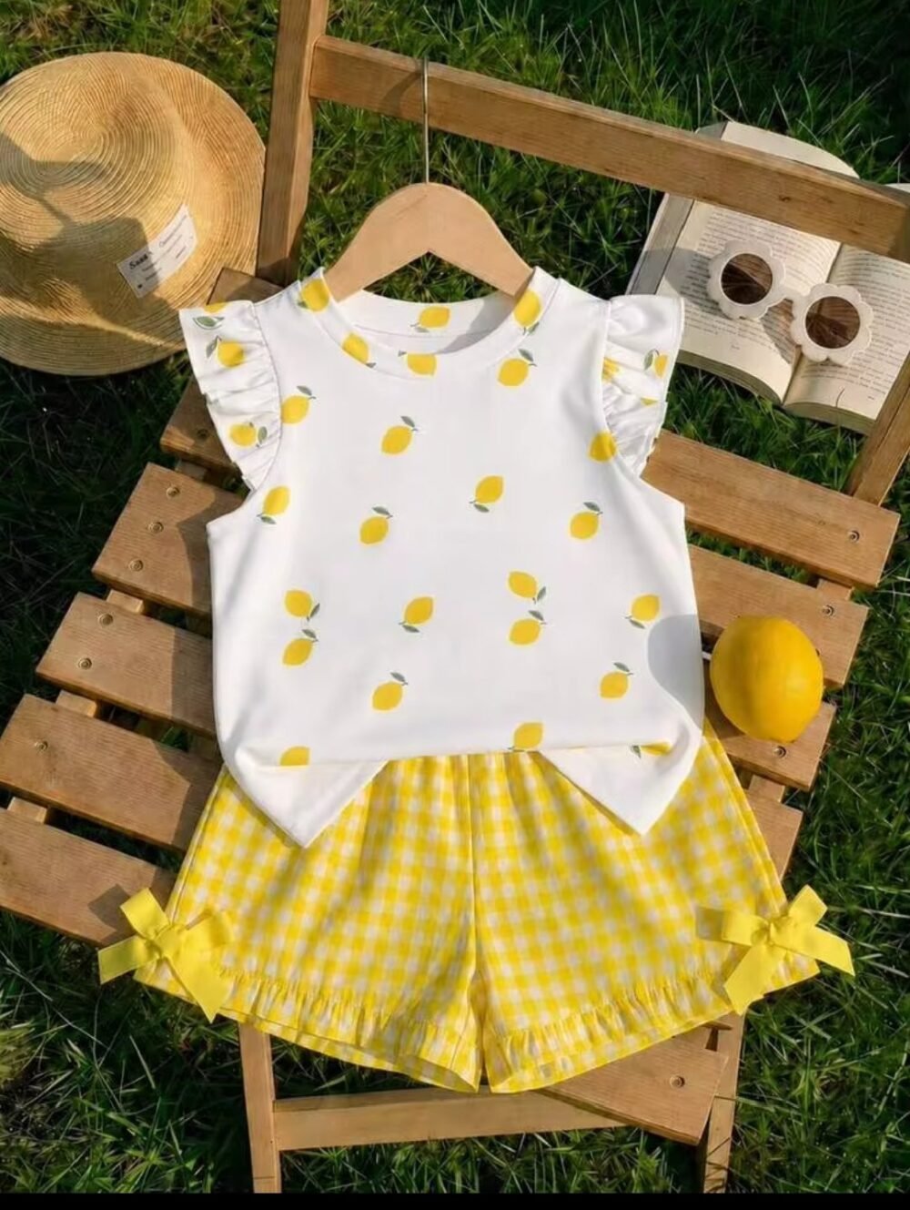 Baby Girl Fashion Cute Flutter Sleeve Round Neck Top - Image 1