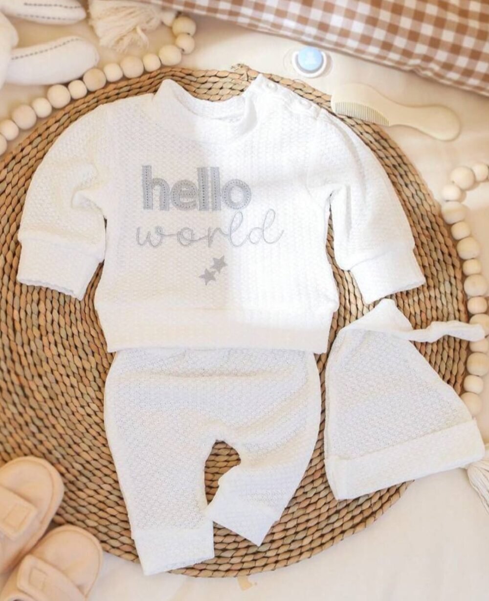 Newborn Baby Photography Outfit, Baby Boy /Girl  unisex Top Pants Hat 3pcs Set - Image 2