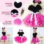 Minnie Mouse Costume Girls Dress up Princess Toddler Cute Polka Dots Fancy Minnie Mouse Dresses up Bowknot Tutu Tulle Cosplay Birthday Party Baby Girl Costume pink colour no headband - Image 2