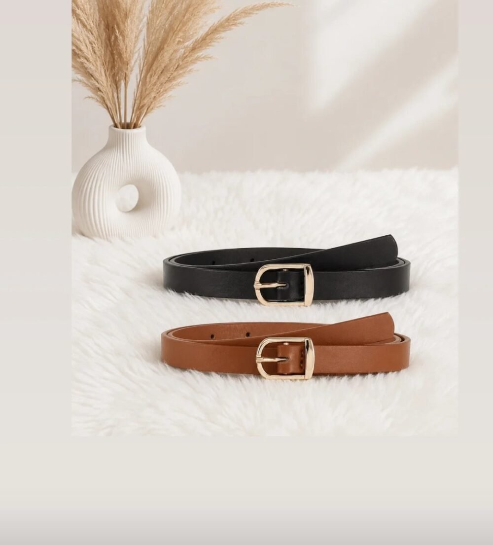 1pc Kids Rectangle Buckle Decor Belt For Daily Lifefor skirts, frock, jeans, top - Image 1