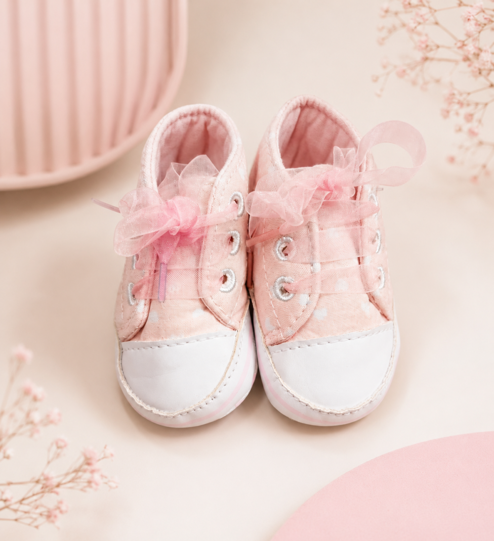 Beautiful pink baby girl shoes for newborn 0 to6 month - Image 1