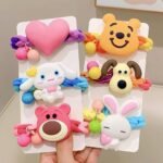 1pc Cute Cartoon Hair Rubber Bands, Lovely Hair Ties for Girls,Also use as hand bracelet - Image 2