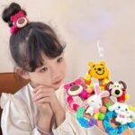 1pc Cute Cartoon Hair Rubber Bands, Lovely Hair Ties for Girls,Also use as hand bracelet