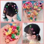 50 pcs Cute candy kids/ baby mini hair claws in cute little bag for daily use hair styles