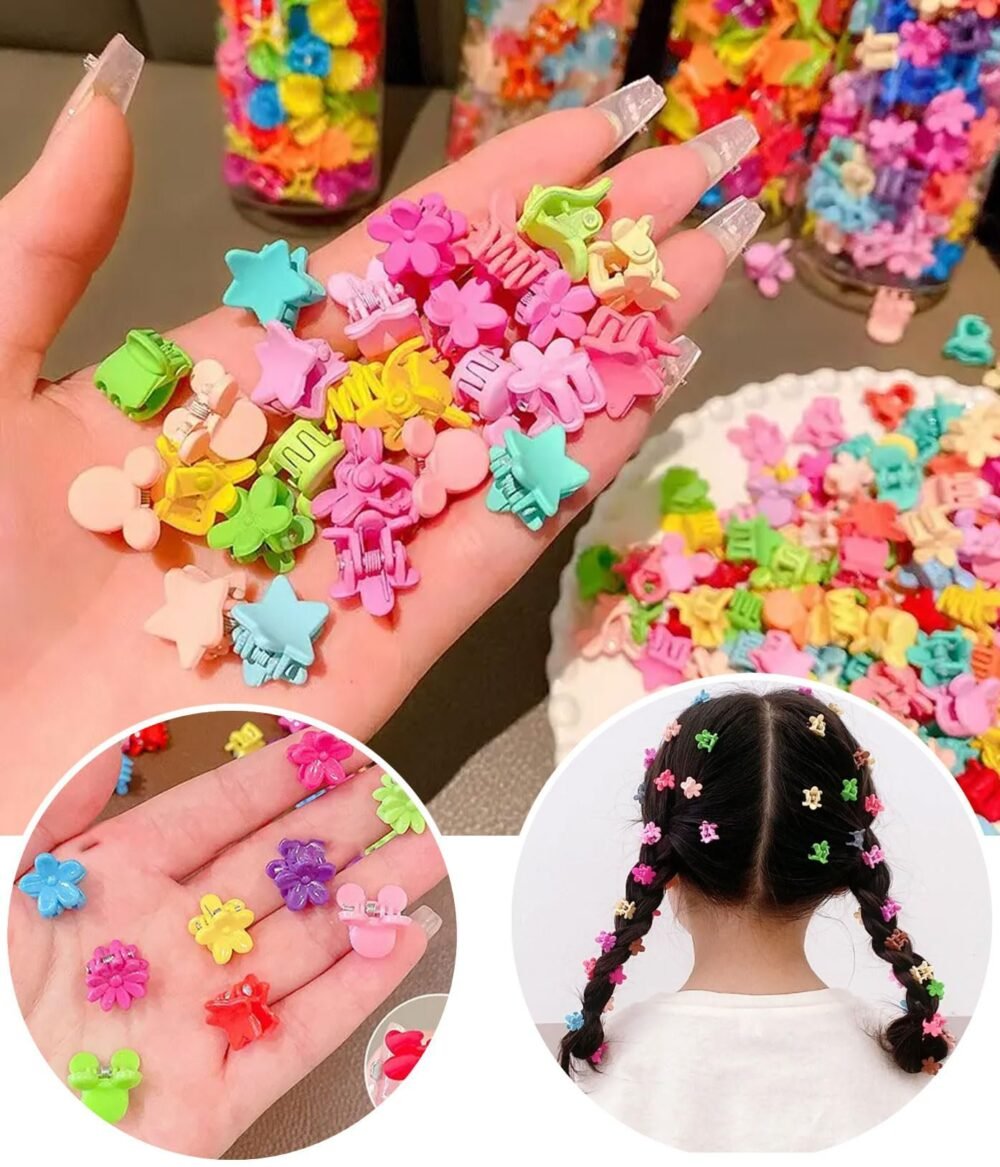 50 pcs Cute candy kids/ baby mini hair claws in cute little bag for daily use hair styles - Image 2