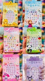 Cute character kawai cartoons baby kids nail art sticker sheet pack of 4 
random character - Image 4