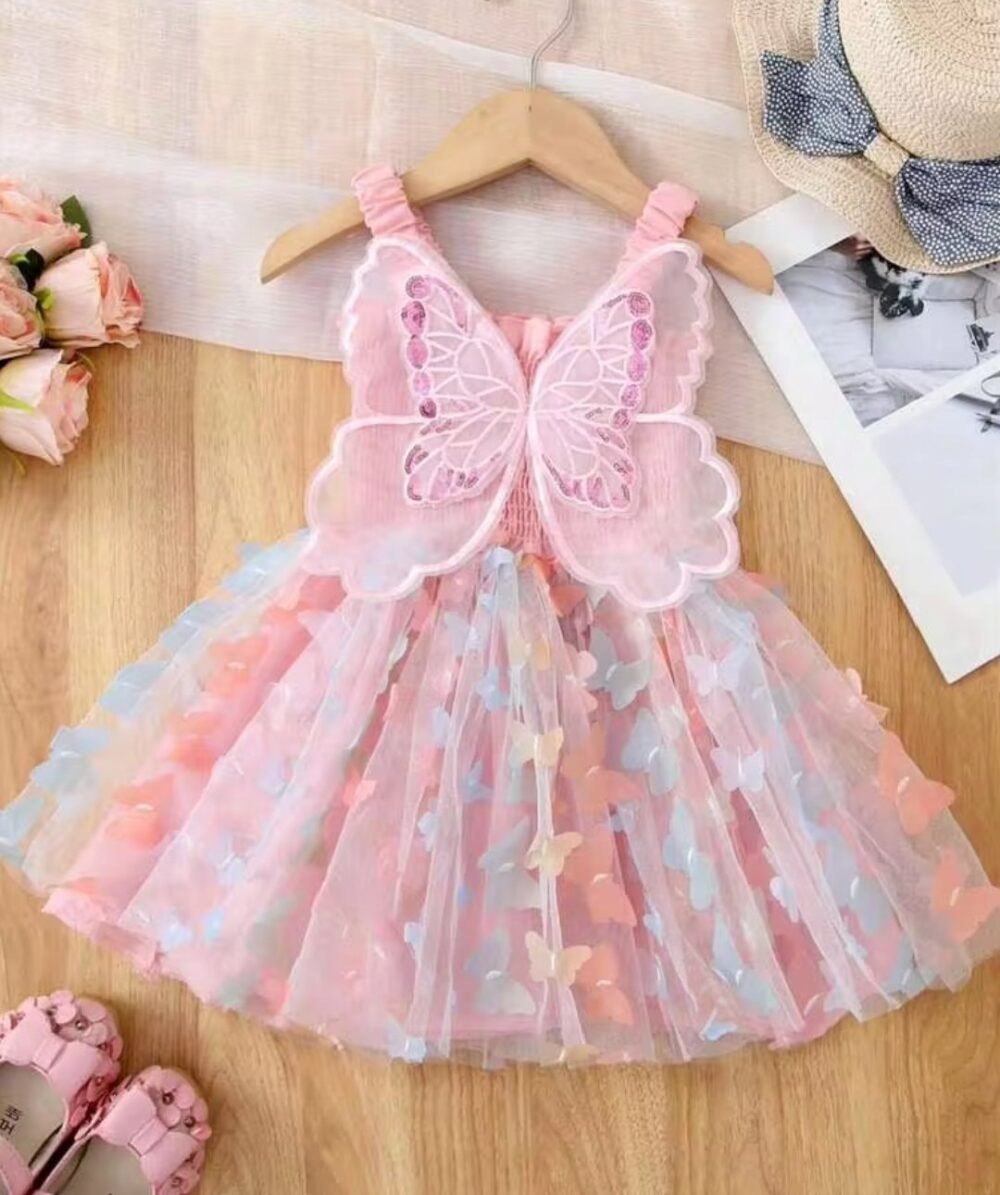 Baby girl butterfly cute little party dress - Image 1