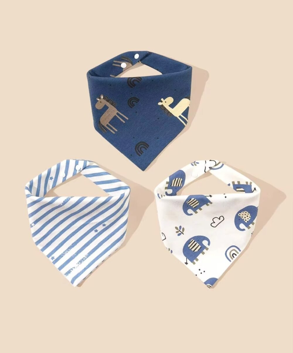 Baby unisex bandana bibs cute little graphics prints - Image 1