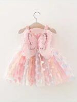Baby girl butterfly cute little party dress - Image 2