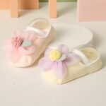 1pair Korean Baby flower booties set - Image 3