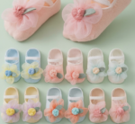 1pair Korean Baby flower booties set