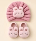 Animal Face Baby Turban & Booties Set 0-2 years