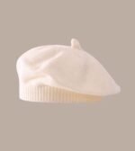 1pc Knitted Beret Hat, beige Color Unisex Baby Toddler Autumn Winter - Image 2