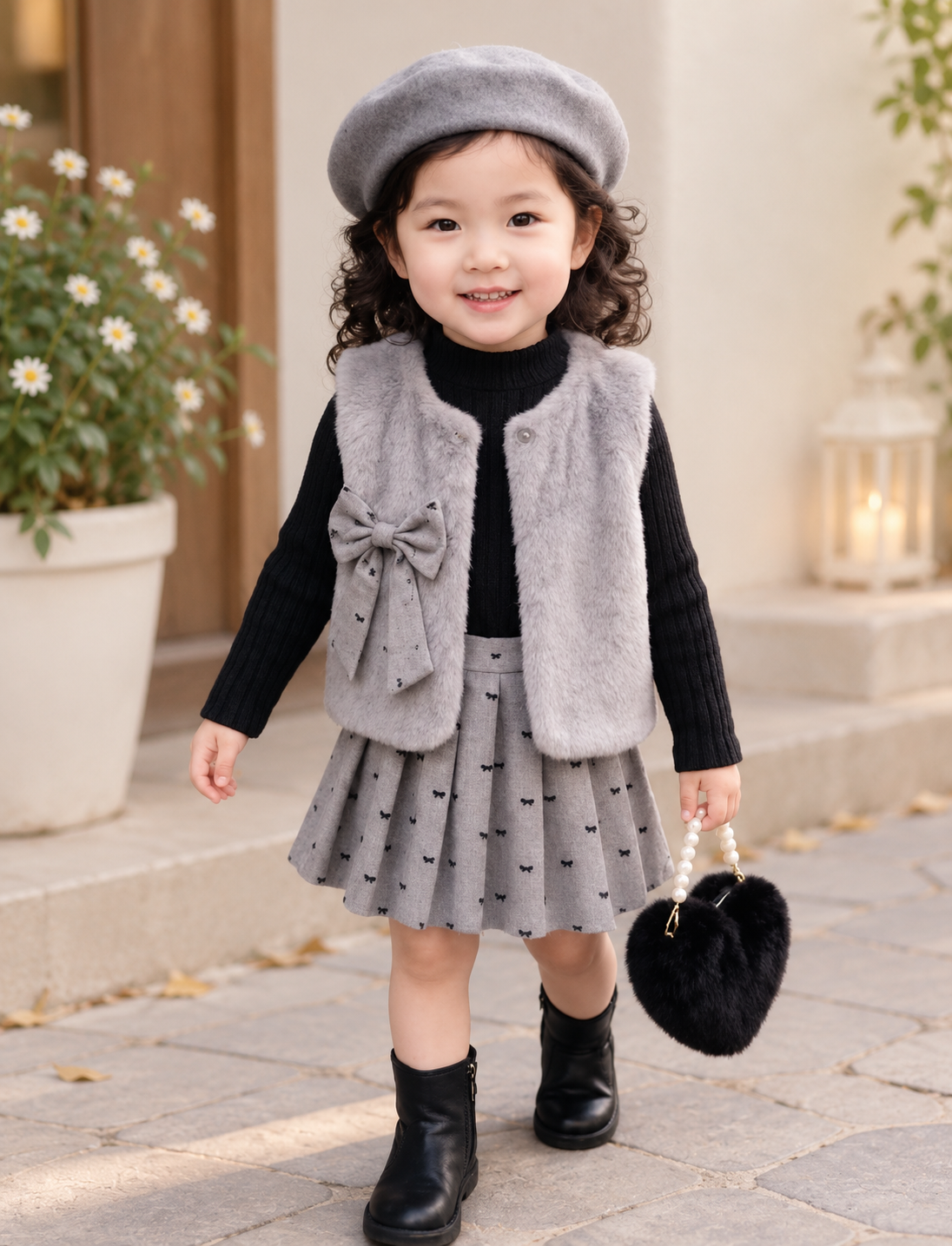 2026/10/1000340249.png 3 pc adorable baby winter dress set top, jacket, skirt - Image 1
